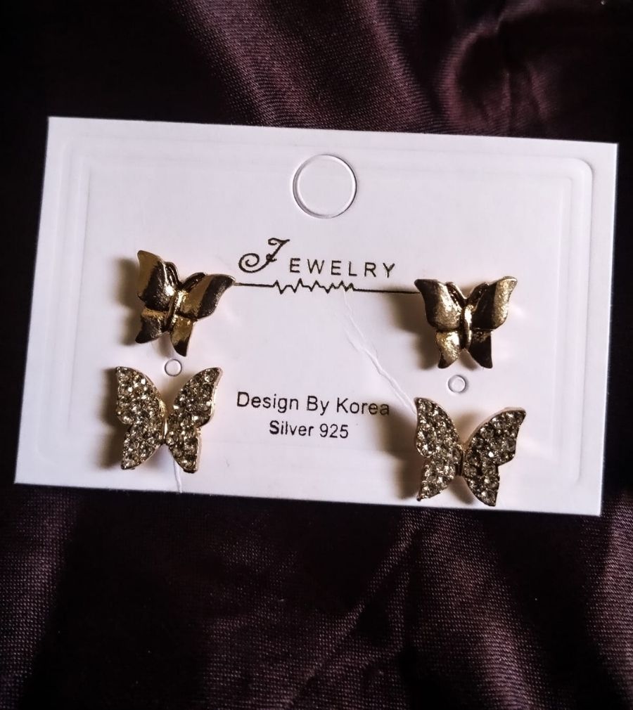 2 in 1 Korean Butterfly Studs