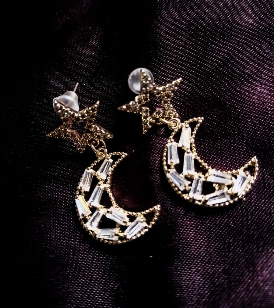 Moon Star Crystal Earrings