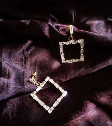 Hallow Cubic Zirconia Earrings