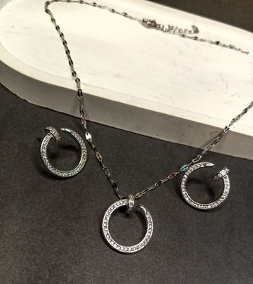 Luxury Silver Nail Locket Set