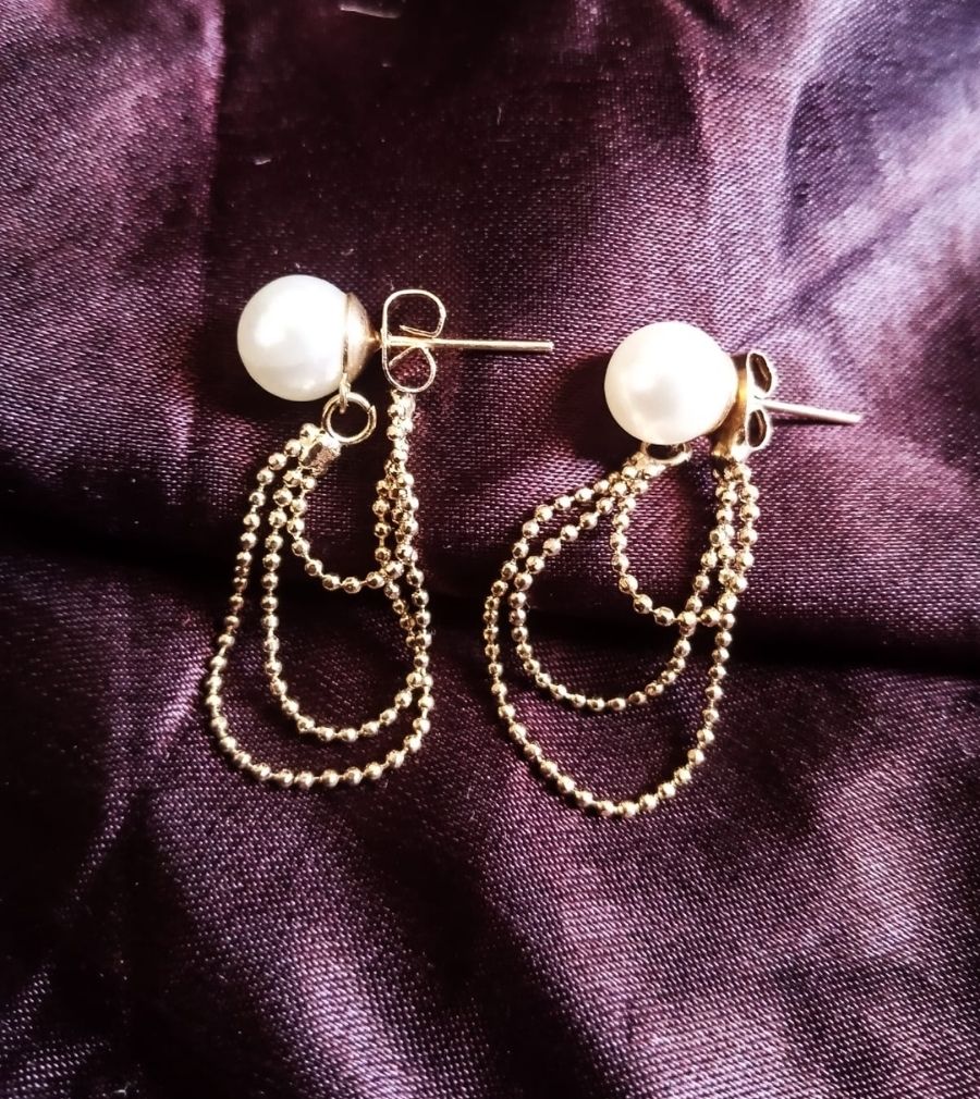 Pearl Front Back Earrings