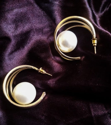 Pearl Hoop Earrings